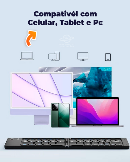 Mini Teclado Portátil K028C Bluetooth Sem Fio COM MOUSE